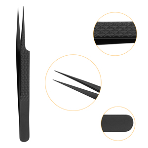 Pinzas para Pestañas con Agarre de Diamante, Herramientas para Pestañas de Acero Inoxidable Antimagnéticas y Duraderas, Personalización Disponible, Stahlmann Pro Punta Fina - Product Image 4