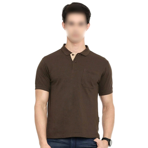 เสื้อโปโลชายสีน้ำตาล แขนสั้น ผ้าฝ้ายอ๊อกซ์ฟอร์ด สีพื้น ดีไซน์กระเป๋าเสื้อ สวมใส่สบาย ทรงปกติ ไซส์ใหญ่ เสื้อยืดโปโลชาย - Product Image 2
