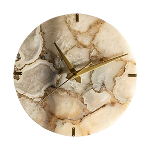 Stylish Handmade Onyx Marble <b>Table</b> <b>Clock</b> Elegant Design Natural Onyx Marble Round Face <b>Clock</b> For Online Sale - Product Image 3