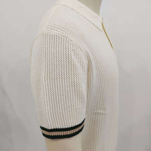 Logo brodé personnalisé, vente en gros de vêtements en coton tricoté, t-shirt en tricot, polo pour homme de haute qualité - Product Image 2