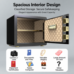 Coffre-fort biométrique avec serrure à empreintes digitales, télécommande Wi-Fi, double alarme, verrous renforcés et sécurité en acier pour la maison et le bureau - Product Image 3