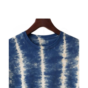 Camiseta de Manga Corta con Cuello Redondo y Estampado Tie-Dye para Hombre, Informal, Tejida, con Patrón de Arcoíris, Corte Regular, Transpirable, 100% Algodón - Product Image 4