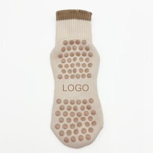Non-slip Yoga <b>Socks</b> Women Dual Direction <b>Grip</b> <b>Socks</b> 100% Cotton Pilates <b>Socks</b> <b>Custom</b> Logo Barre <b>Socks</b> - Product Image 4