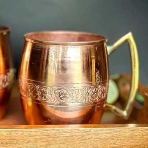 Copper <b>Mug</b> <b>Set</b> Solid Minimalist Design Heat Resistant Camping Use Unisex Metal <b>Mugs</b> Single Wall Construction - Product Image 5