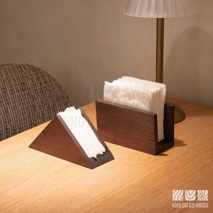 Porte-mouchoirs en bois en forme de montagne, style nordique, support décoratif pour serviettes, support de table à manger, boîte à mouchoirs en bois - Product Image 2