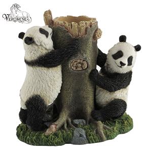 รูปปั้นหมีแพนด้าทำจากไม้ไผ่สำหรับนั่งและรับประทานของตกแต่งบ้านภาพศิลปะทำด้วยมือหรูหราทำจากเรซิ่น - Product Image 4