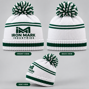 Iron Mark Industries Beanie <b>Hat</b> Unisex Adult Knit <b>Winter</b> Cap 100% Wool Breathable Waterproof Casual Outdoor Solid Flock Print - Product Image 1