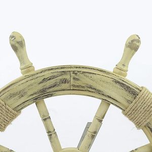 Nautical Rustic Brown Antique <b>Ship</b> <b>Wheel</b> Wall Decor Vintage Wooden Marine Steering <b>Wheel</b> Sculpture - Product Image 5