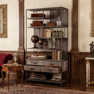 Wecandle Durable Eco-Friendly Metal <b>Bookcase</b> Premium Industrial Metal Frame Multi-Tier Display Rack Modern Open Shelving for - Product Image 3