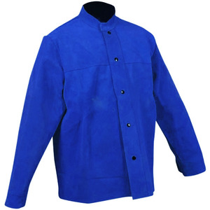 Veste de soudeur en cuir de vachette résistant au feu, de qualité industrielle, pour travaux lourds, résistante aux étincelles et aux feux, veste de chantier - Product Image 3