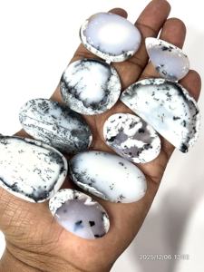 Opale dendritique naturelle, pierre précieuse en vrac, cabochon, formes et tailles variées, environ 20 à 30 mm - Product Image 4