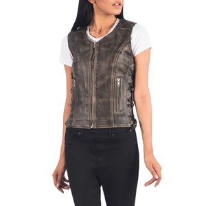 Women <b>Leather</b> <b>Vest</b> Fashion Sleeve Less <b>Leather</b> <b>Vest</b> Cotton Linnings Solid Color Coat With Pockets <b>Leather</b> <b>Vest</b> Women OEM - Product Image 2