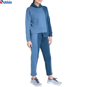Top Quality Hot Selling Fashion Comfortable Breathable Durable Quality Women's Color Blocking Hooded Tracksuit Two-Piece Set - Product Image 3