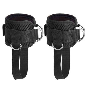 Sangles de cheville à marque privée avec anneaux en D en acier robuste pour l'entraînement de force, sangles de jambe rembourrées pour les séances de sport en salle, vente en gros - Product Image 1