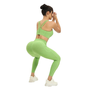 Conjunto de Yoga Ecológico de 2 Piezas Personalizado, Top Deportivo de Manga Larga, Traje de Gimnasio, Talla Grande, Ropa de Yoga, Conjuntos de Yoga Personalizados - Product Image 6