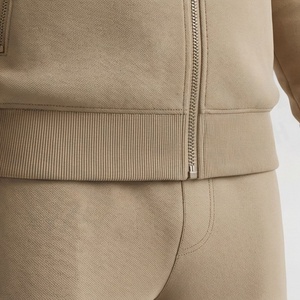 Ensemble de survêtement à capuche pour homme, couleur unie, sweat-shirt et pantalon à fermeture éclair intégrale, tenue décontractée d'automne, 100% coton, poids moyen, coupe classique - Product Image 5