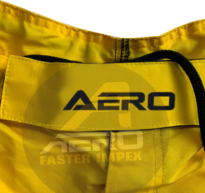Shorts de combat AERO MMA pour hommes, taille haute, bleu et jaune, respirants, durables, vêtements d'entraînement pour arts martiaux - Product Image 3