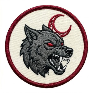 Patch brodé personnalisé chauve-souris gothique ailée avec épée, badge thermocollant rond pour vêtements punk, vestes, fournisseur en gros DIY - Product Image 3