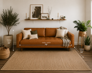 Genuine Leather Square <b>Sofa</b> Midcentury Modern Two Seat Tufted Tight Back Track Arms Padded Wood Legs Living Room Chesterfield - Product Image 2