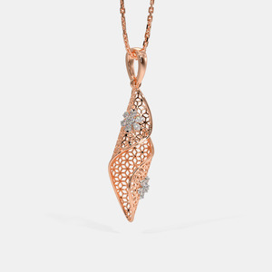 Collar con Colgante de Diamante Cultivado en Laboratorio con Filigrana Abstracta en Oro Rosa - Product Image 1
