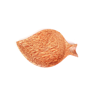 Plato de madera de coco natural de alta calidad con forma de hoja para aperitivos, plato rústico para la cena, regalo de cocina de Vietnam. - Product Image 2