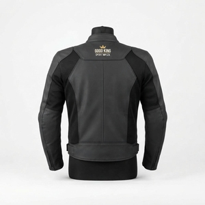 Blouson de moto unisexe en cuir respirant à manches longues coupe-vent col montant sportif pour l'hiver - Product Image 3