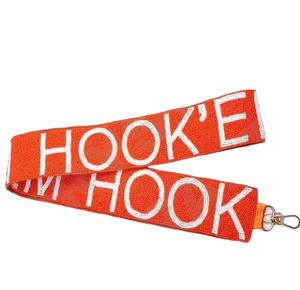 Correa de monedero con cuentas Hook Em, correas de bolsa de cuentas de semillas de oro blanco personalizadas, correa de cuentas personalizada para bolsos - Product Image 1