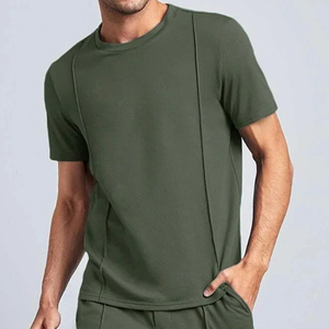 Conjunto de Camiseta y Pantalones Cortos para Hombre al por Mayor, Económico, de Verano, Manga Corta, Transpirable, Informal, para Correr - Product Image 4