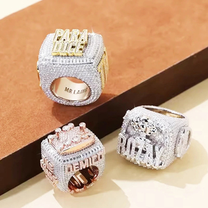 ZAWO HOUSE <b>Custom</b> Made Luxury Micro Pave Freshwater Pearl Hip Hop Iced VVS1 Moissanite Diamonds 925 Sterling Silver <b>Rings</b> - Product Image 2