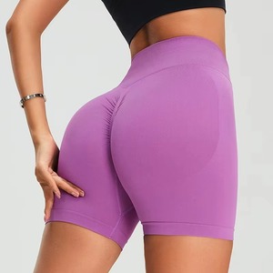 Shorts Casuales de Verano para Mujer, Cintura Alta, Color Sólido, Moda Urbana, Shorts para Yoga, Venta al Por Mayor Personalizada - Product Image 1
