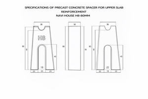 ตัวเว้นระยะสำเร็จรูปสำหรับการเสริมคอนกรีตพื้นชั้นบน ใช้กับกระเบื้องภายใน รุ่น NVH-H8/80 มม. สำหรับโรงแรม อพาร์ตเมนต์ ห้างสรรพสินค้า และบ้านพักตากอากาศ - Product Image 3
