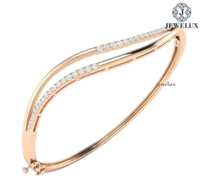 Anillo de Compromiso de Lujo Jewelux con Diamante de Corte Redondo, Chapado en Rodio, Engaste de Canal, Certificado IGI, Unisex, Estilo Gujarati - Product Image 2