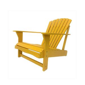 Modern Yellow Wooden Adirondack Chair With Cushion And Side <b>Table</b> Outdoor Beach Furniture Coastal Style Poolside Seating - Product Image 2