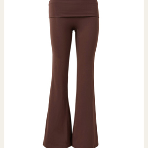 Leggings de fitness pour femmes, taille haute, longueur cheville, personnalisables, en Spandex/Nylon, écologiques, pour le yoga, coupe évasée, séchage rapide - Product Image 5