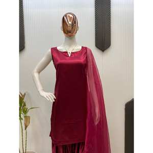 L'ensemble de costumes de fête élégants pour femmes comprend un haut en bas Dupatta pour une tenue formelle - Product Image 1