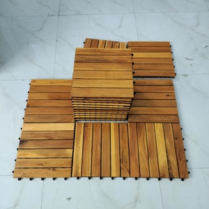 Azulejos de cubierta de Acacia 300*300mm, azulejos de suelo de instalación de clic entrelazados para exteriores e interiores, jardín, terraza, decoración de patio trasero - Product Image 2