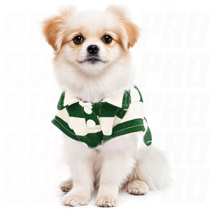 Camisa Polo para Perro con Cuello a Rayas, Ropa para Cachorros, Prenda de Verano con Botones, Ropa para Mascotas Transpirable, Ligera, Suave y Cómoda - Product Image 2