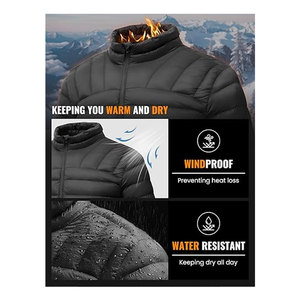Mens Puffer <b>Jacket</b> Lightweight <b>Packable</b> Water Resistant Insulated Winter Puffy Coat for Travel Ski Casual Outdoor <b>Jackets</b> - Product Image 3