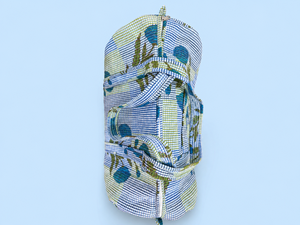 Bolsa de Viaje Tejida con Diseño Floral Kantha, Bolsa de Lona de Algodón para Uso Diario, Gran Capacidad, Cierre de Cremallera, Informal, para Exteriores - Product Image 3