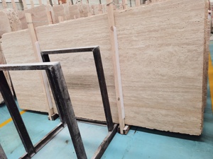 Vente en gros de carreaux de travertin en pierre naturelle beige clair dalles de panneaux muraux en travertin blanc de Turquie carreaux de sol comptoirs de cuisine - Product Image 6