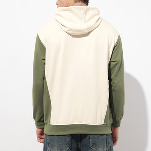 Men's Hooded Raglan Sleeve Sweatshirt Embroidered <b>Tree</b> Logo Cream Green Cotton French Terry Casual Autumn Wear Hooded - Product Image 3