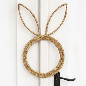 Couronne de Pâques tressée à la main en jonc de mer naturel, décoration de Pâques pour l'extérieur, pour porte d'entrée, du Vietnam - Product Image 4