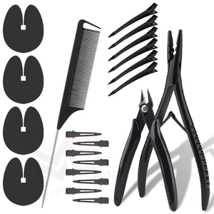 Kit de pinces à extensions de cheveux professionnelles en acier inoxydable personnalisées de haute qualité, fixation solide, pour usage commercial, vente en gros - Product Image 2