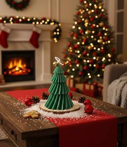 Bougie parfumée artisanale moderne 'Bubble Tree' en cire de paraffine, minimaliste, sans fumée, non toxique, pour les fêtes, Noël, Ramadan, Fête des Pères - Product Image 1