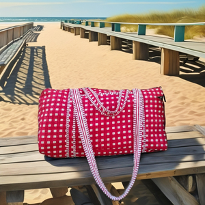 Bolsa de lona de algodón estampada en bloque hecha a mano india con cremallera de alta calidad ecológica ligera lavable playa viaje nocturno - Product Image 3