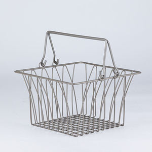 <b>Shelf</b> <b>Basket</b> Black Powder Coated Iron Eco-Friendly Handle Modern Rectangle Shape Multifunction Maximum Storage Efficiency - Product Image 2