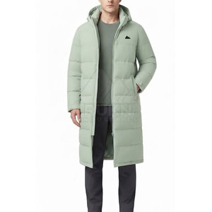 Trendy <b>Men</b> <b>Long</b> Bench <b>Coat</b> Hooded Waterproof Winter Full Zipper Warm Padded Outdoor Casual Clothing Wholesale - Product Image 5