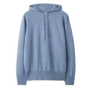 Hoodies en coton mélangé tricoté avec logo personnalisé de luxe, coupe oversize décontractée, épaules tombantes, couleur unie, fabrication OEM ODM - Product Image 4