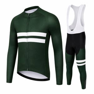 Custom Mens Long Sleeve Cycling Jersey & Bib Tights Set Breathable Quick Dry <b>Road</b> Bike Apparel OEM ODM Cycling Wear Manufacturer - Product Image 5