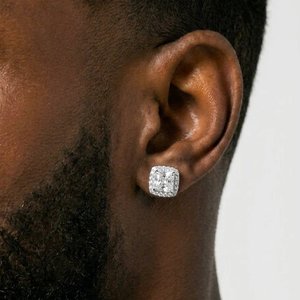 925 Sterling Silver Moissanite Freshwater Pearl Hip Hop Stud Earrings Luxury Designer Jewelry High Shine Elegant Sparkling Party - Product Image 4
